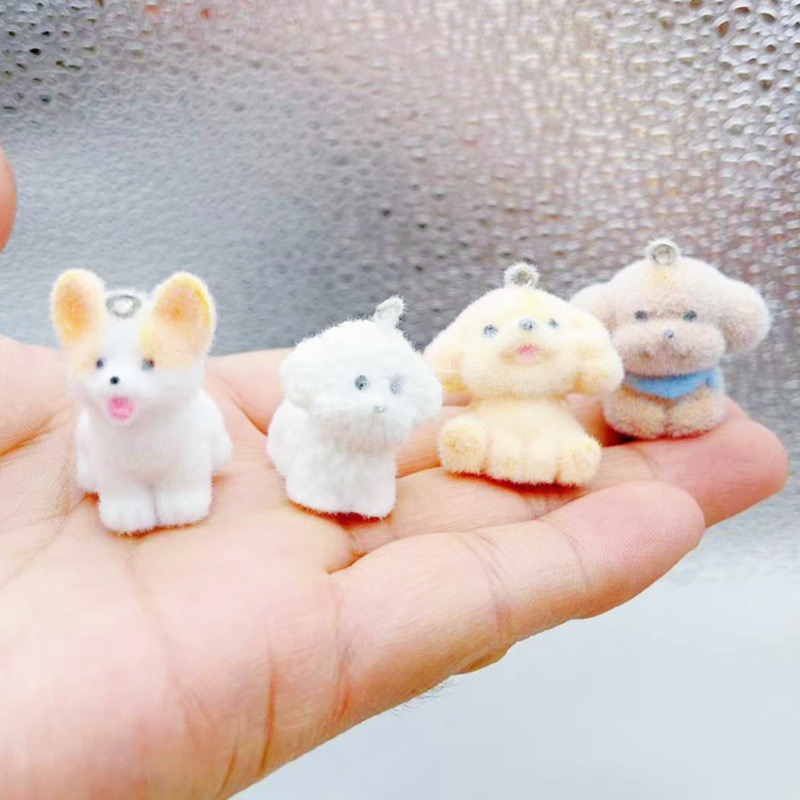 Event Party - 10pcs Flocked Dog Cartoon 3D Animal