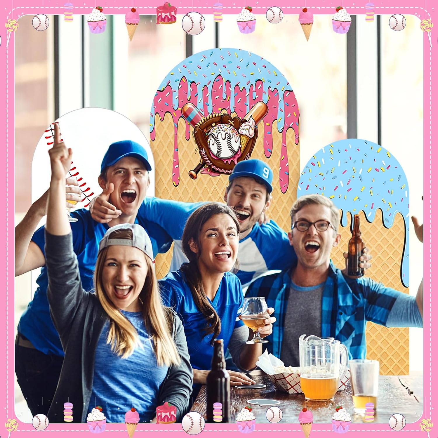 Baseball Ice Cream Drip Arch B – обзор и цена Dessert Table Backdrop