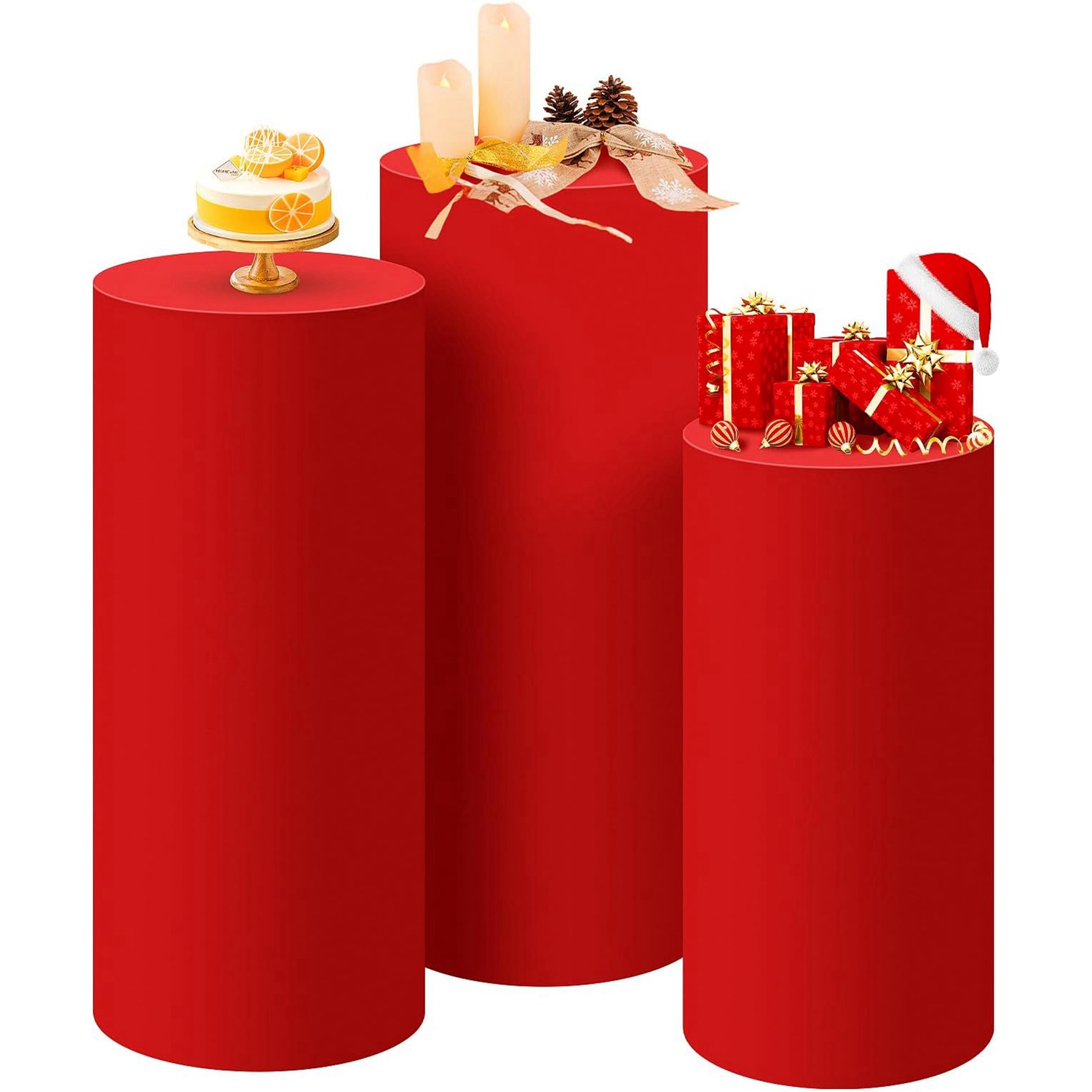 Yeele Red Cylinder Stand Cover – обзор и цена Dessert Table Backdrop