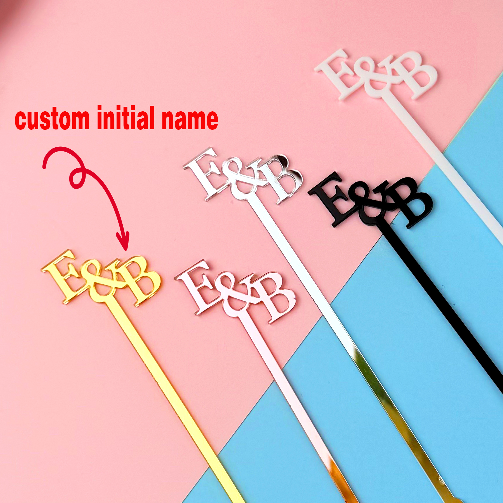 20pcs/50pcs Custom Initial Nam – обзор и цена Centerpiece Stick