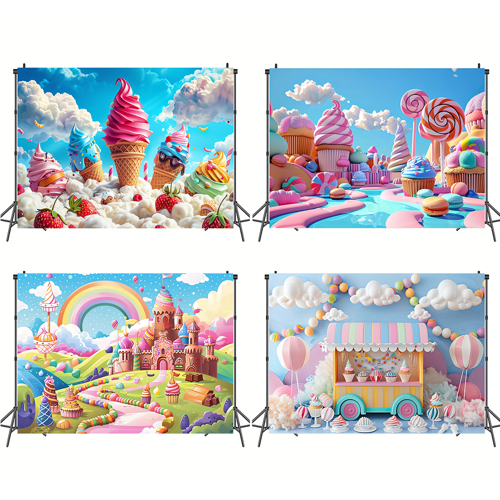 Sweet Ice Cream Theme Backdrop – обзор и цена Dessert Table Backdrop