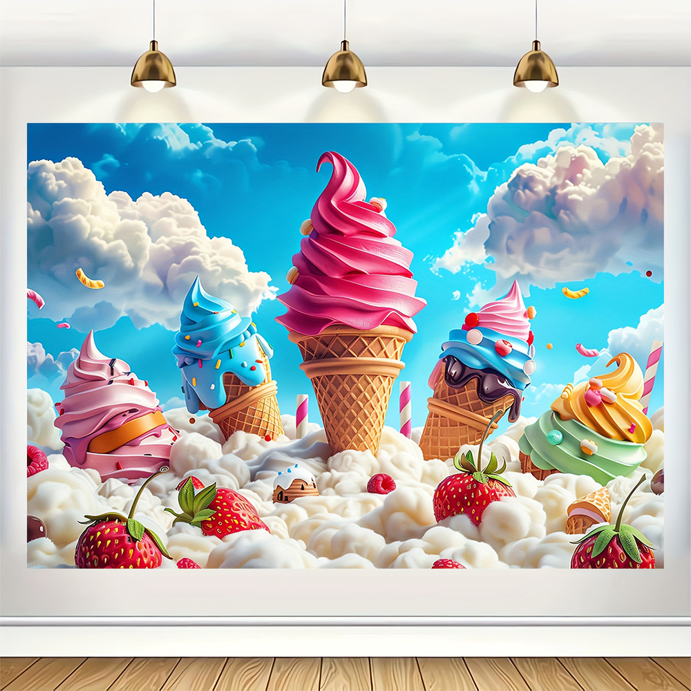 Sweet Ice Cream Theme Backdrop – обзор и цена Dessert Table Backdrop