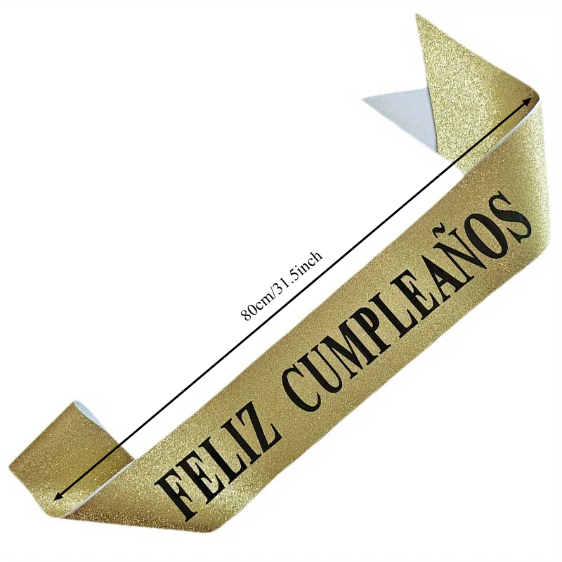 Gold Glitter Feliz Cumpleaños  – обзор и цена Birthday Sash Glitter