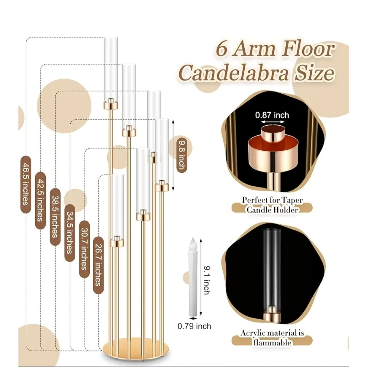 2 Sets Floor Candelabra 6 Arms – обзор и цена Centerpiece Stick