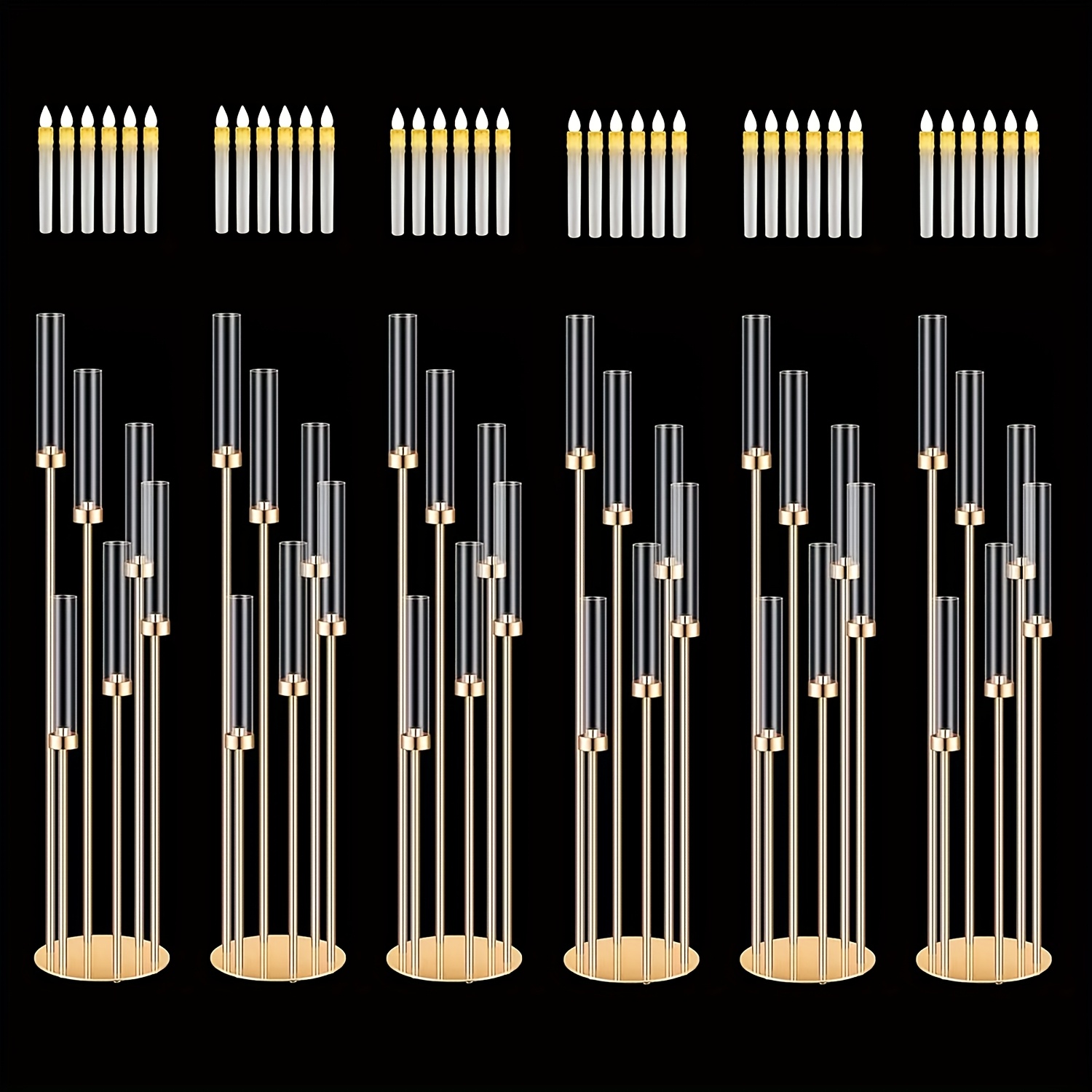 2 Sets Floor Candelabra 6 Arms – обзор и цена Centerpiece Stick