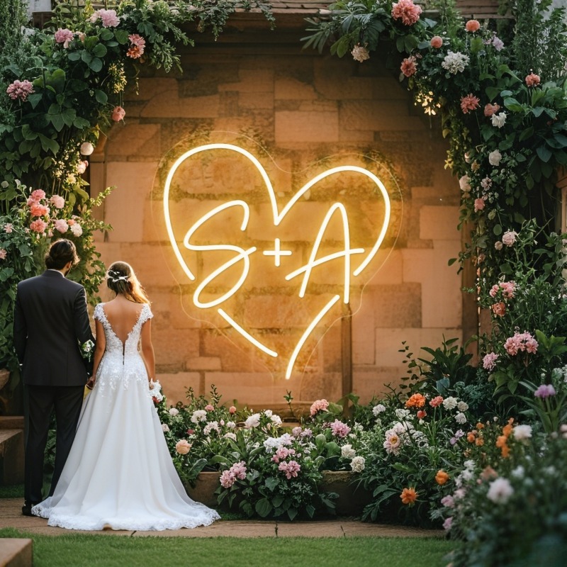 Custom Initials Heart LED Neon – обзор и цена Eve Party