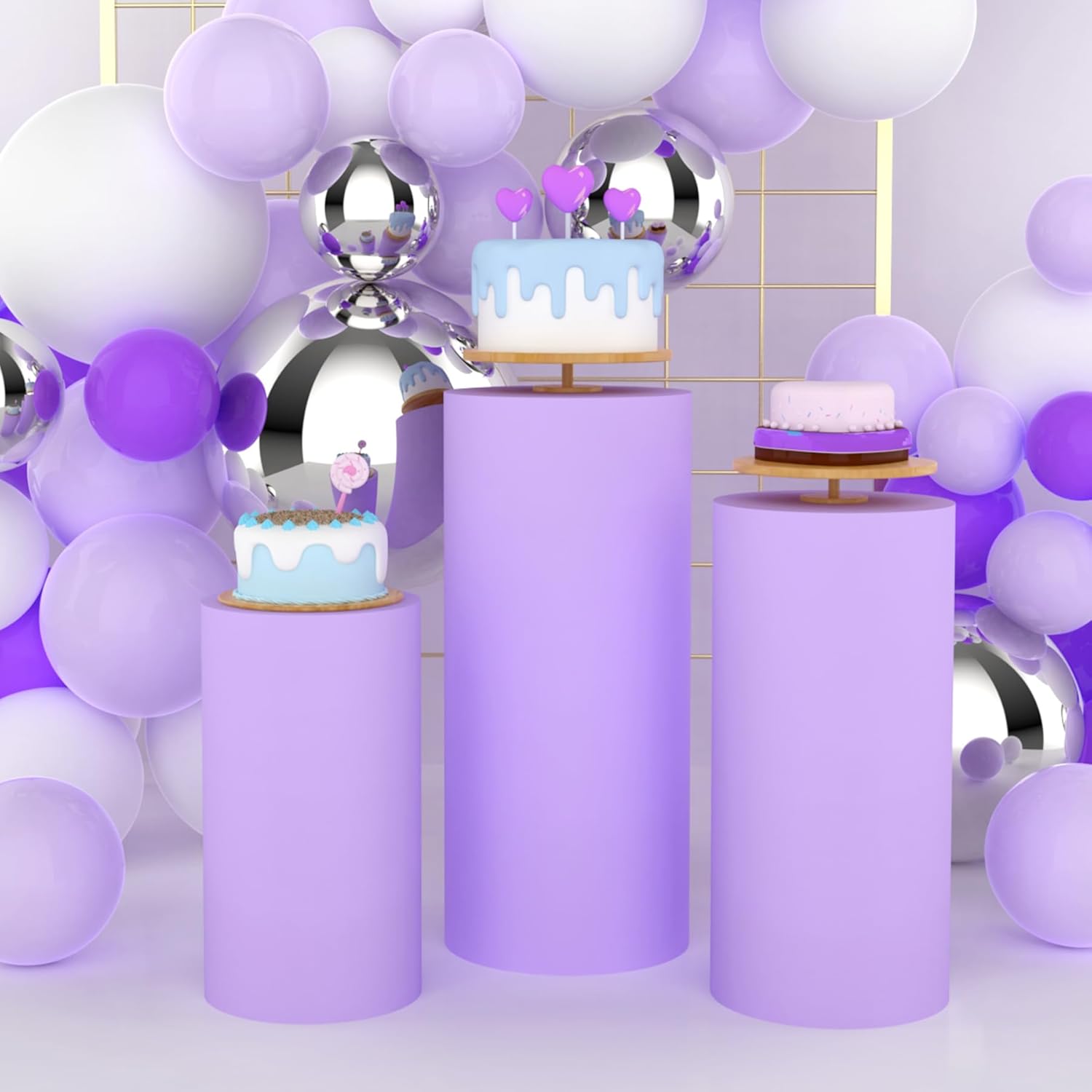 Yeele Purple Cylinder Stand Co – обзор и цена Dessert Table Backdrop