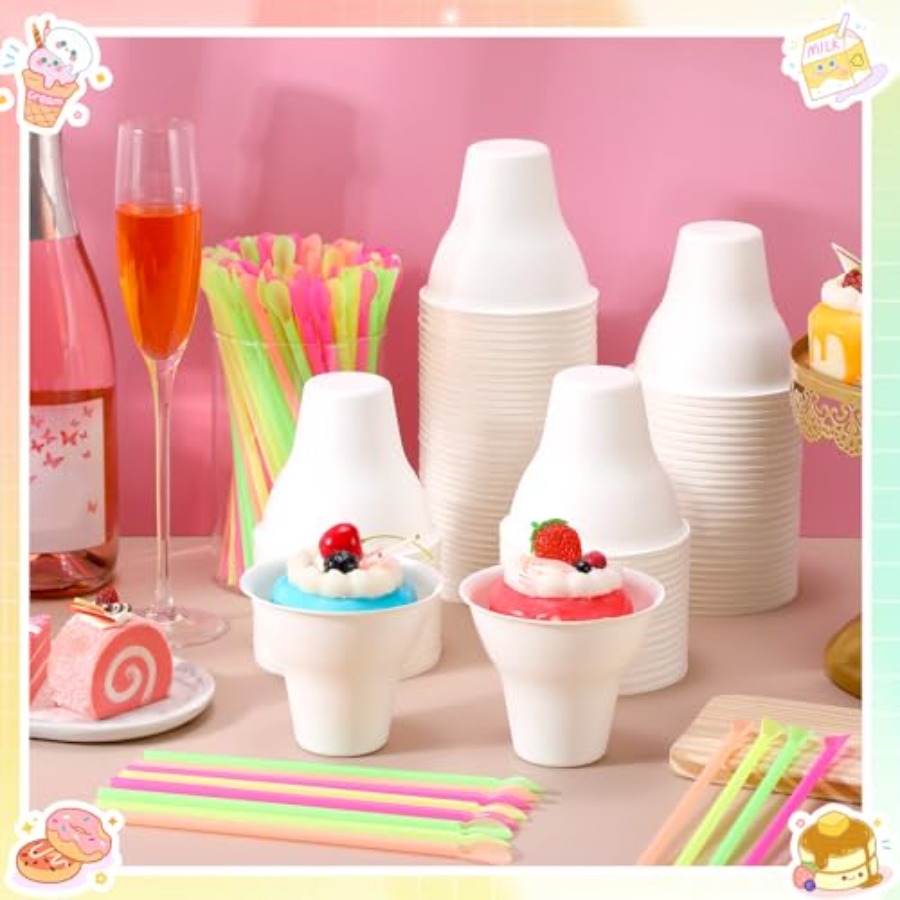 Set Snow Cone Cups and Straws  – обзор и цена Paper Straw Color