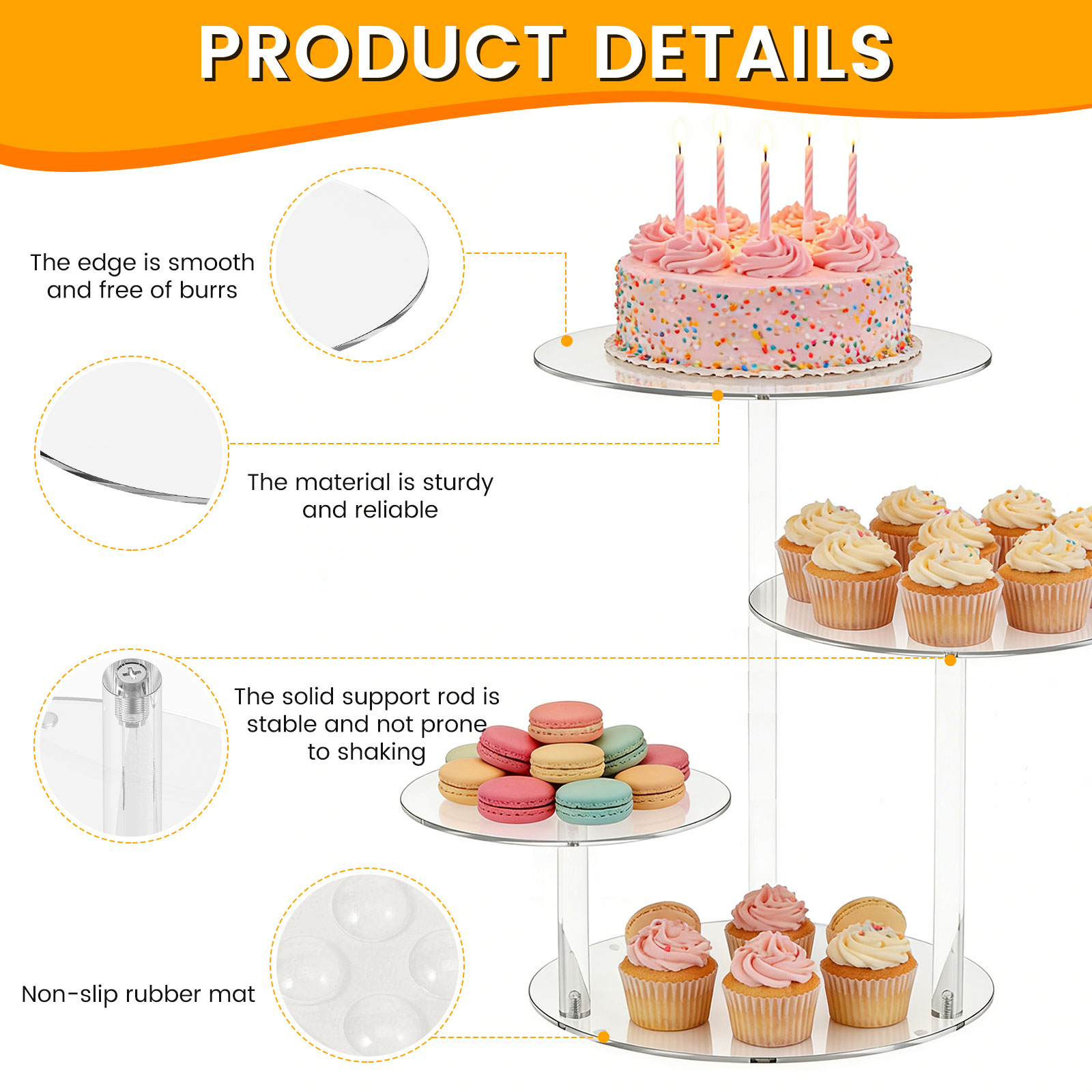 4 Tier Cake Stand Acrylic Tran – обзор и цена Cupcake Stand Tier