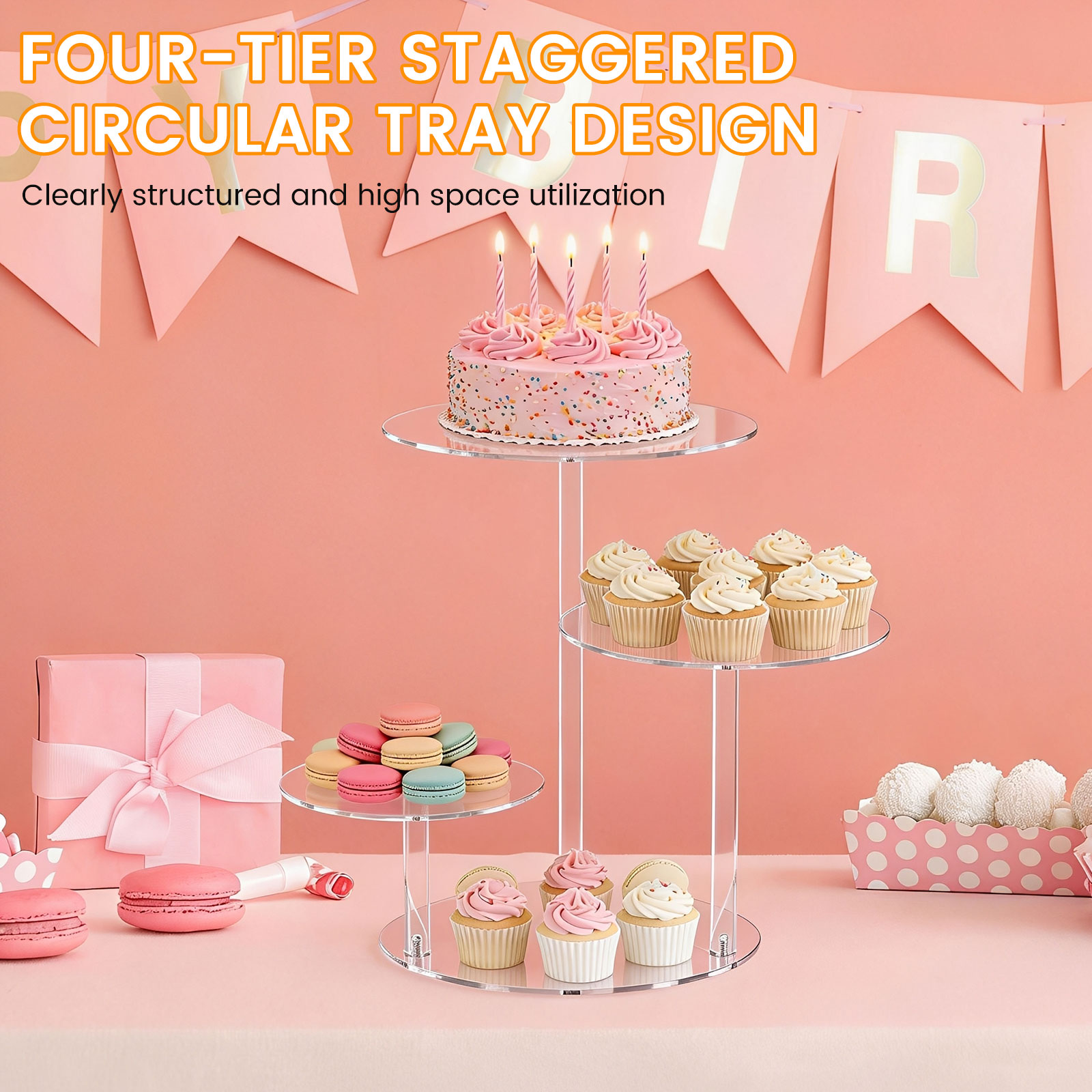 4 Tier Cake Stand Acrylic Tran – обзор и цена Cupcake Stand Tier