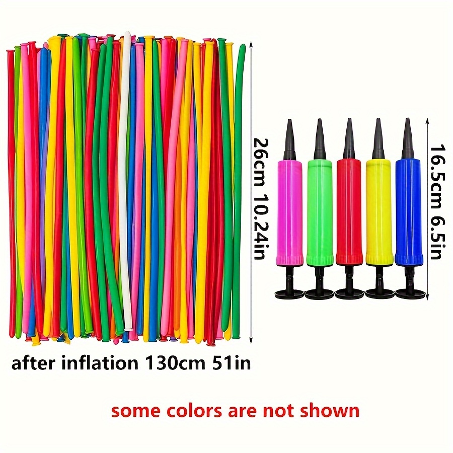 50/100pcs Colorful Long Latex  – обзор и цена Balloon Pump Hand