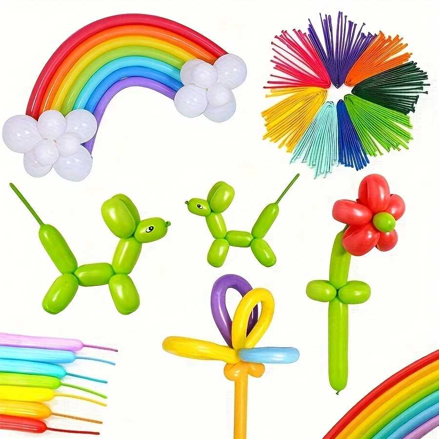 50/100pcs Colorful Long Latex  – обзор и цена Balloon Pump Hand