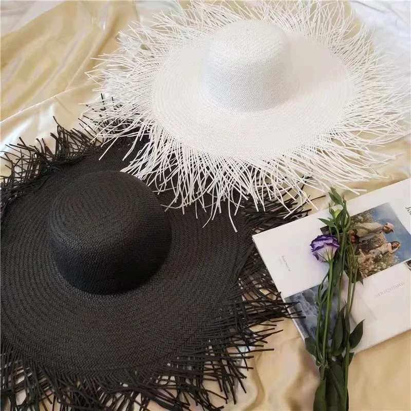 New Summer Wide-brimmed Solid  – обзор и цена Paper Straw Color