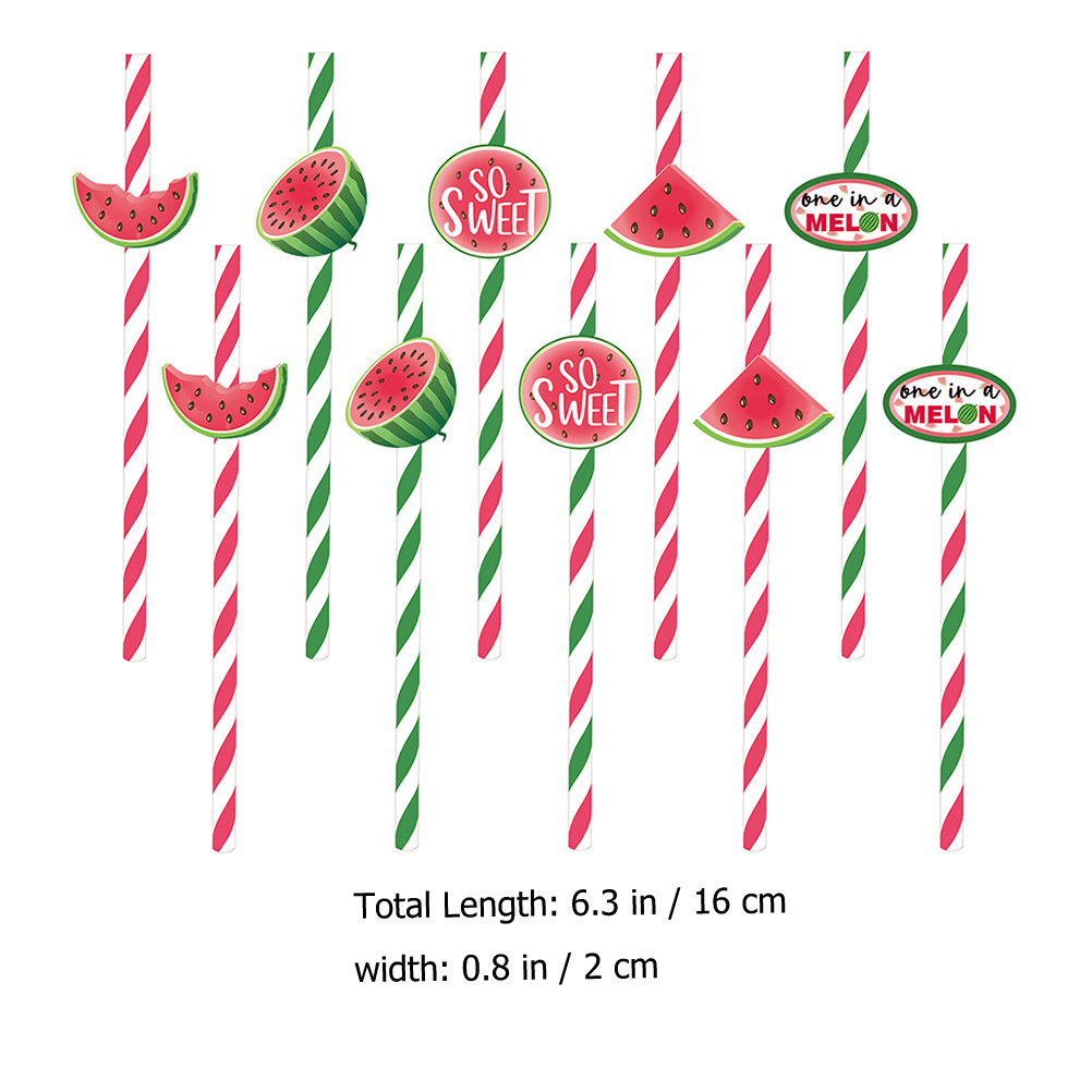40Pcs Watermelon Disposable Pa – обзор и цена Paper Straw Color