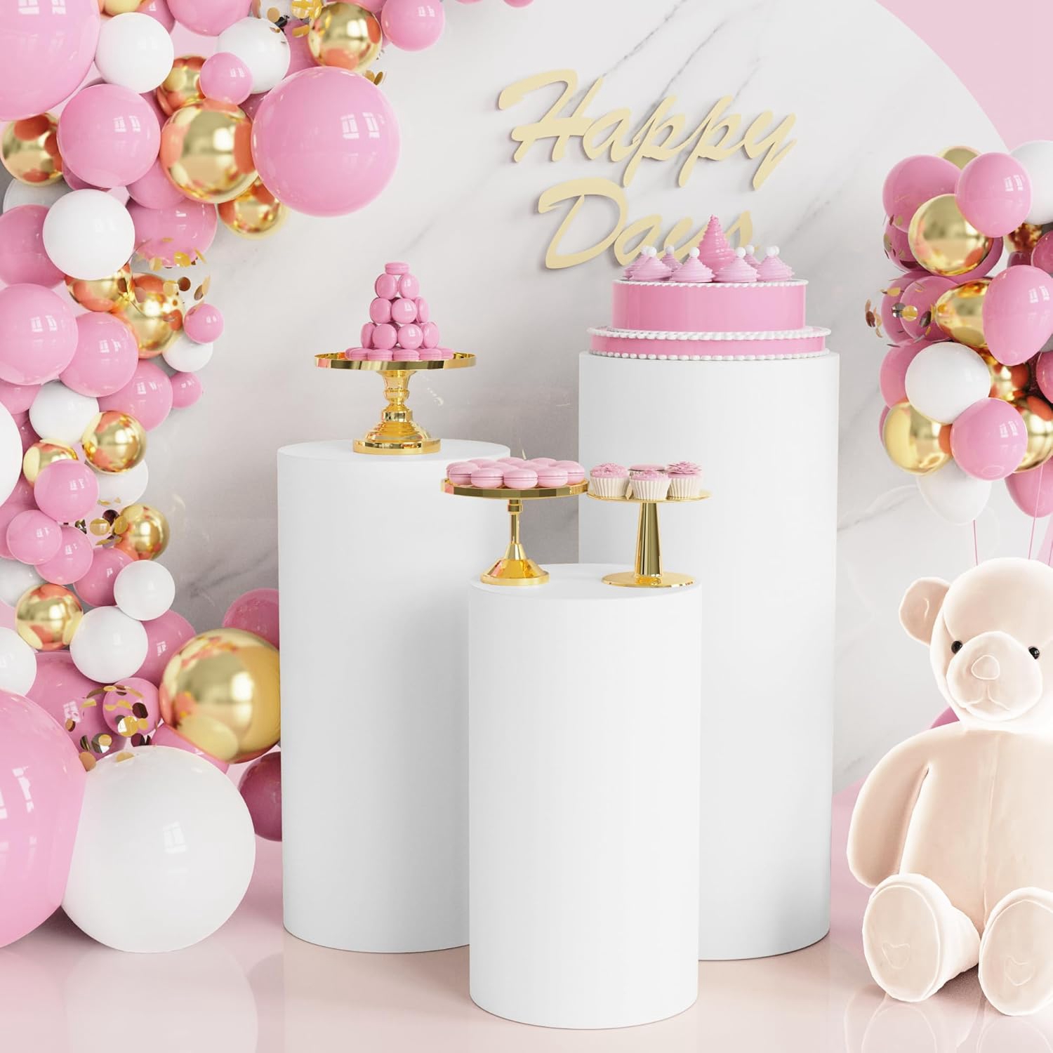Yeele 1PCS/3PCS/5PCS White Cyl – обзор и цена Dessert Table Backdrop