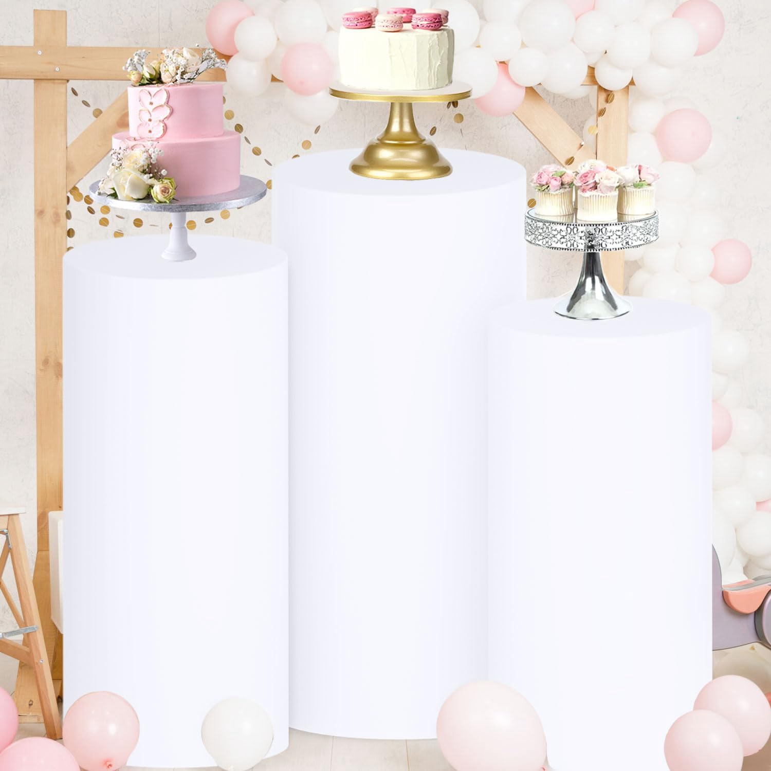Yeele 1PCS/3PCS/5PCS White Cyl – обзор и цена Dessert Table Backdrop