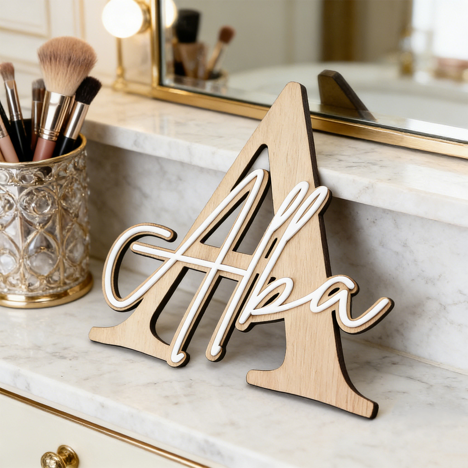 1pc Double-layer Wooden Name D – обзор и цена Eve Party