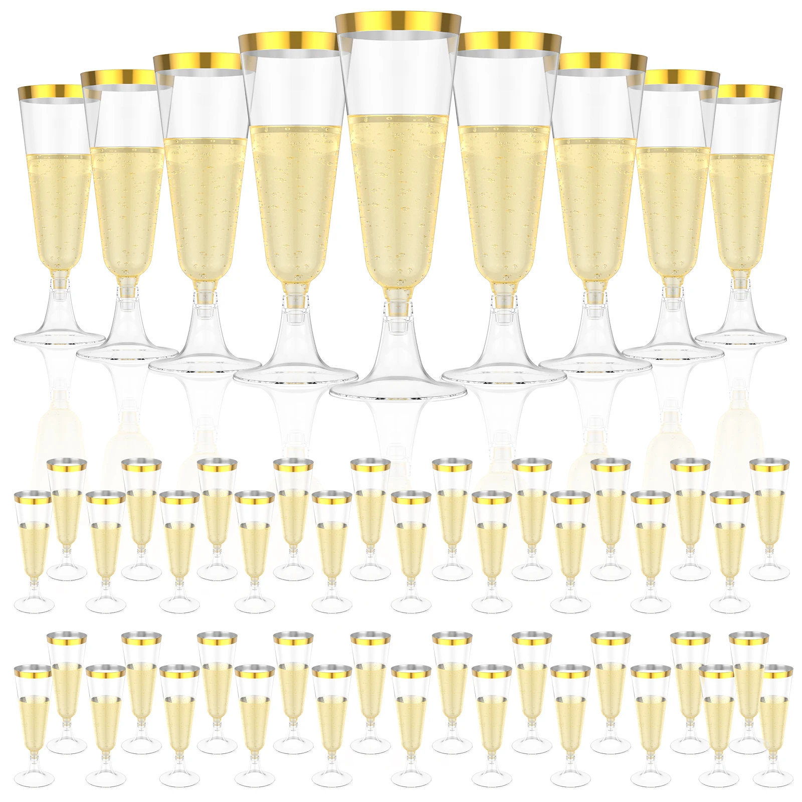 50Pcs Plastic Champagne Flutes – обзор и цена Plastic Cup 50Pcs