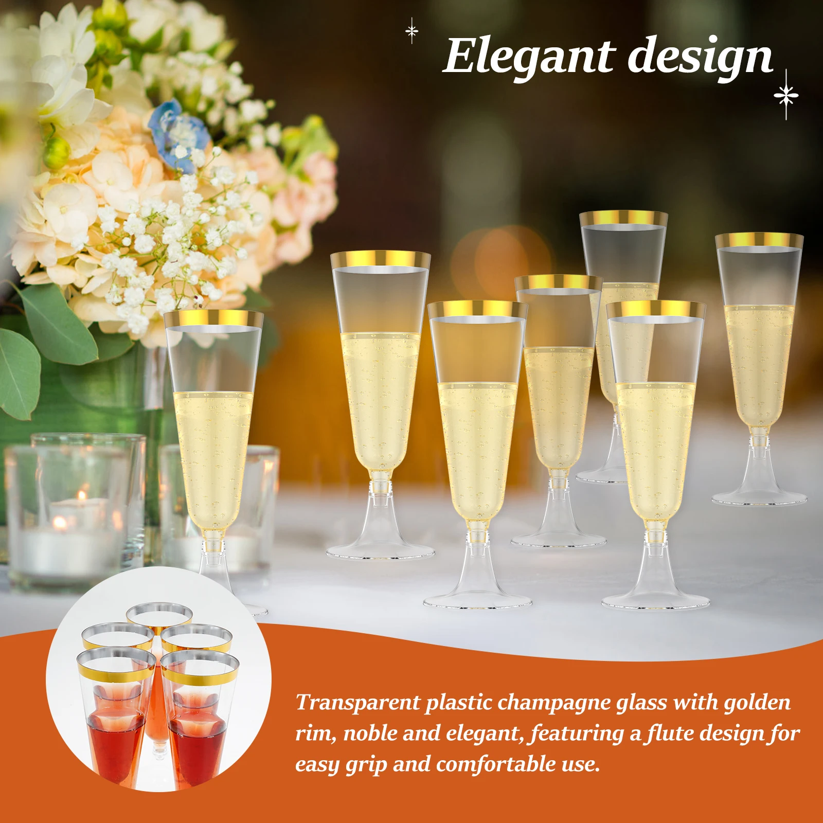 50Pcs Plastic Champagne Flutes – обзор и цена Plastic Cup 50Pcs
