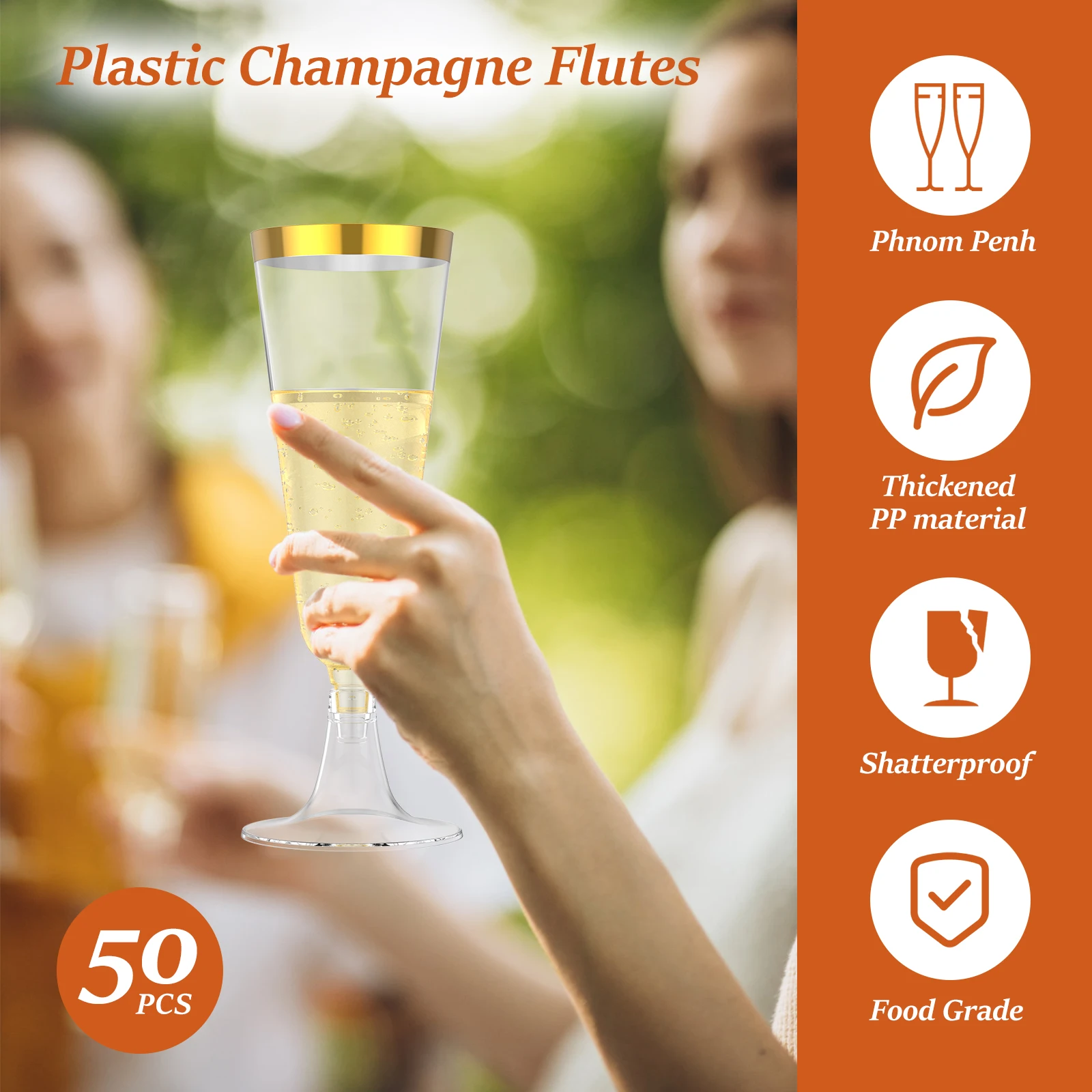 50Pcs Plastic Champagne Flutes – обзор и цена Plastic Cup 50Pcs