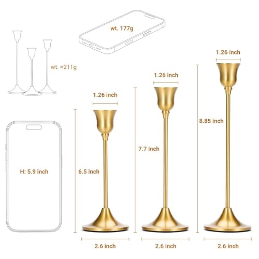 Taper Candle Stick Holder - 3P – обзор и цена Centerpiece Stick