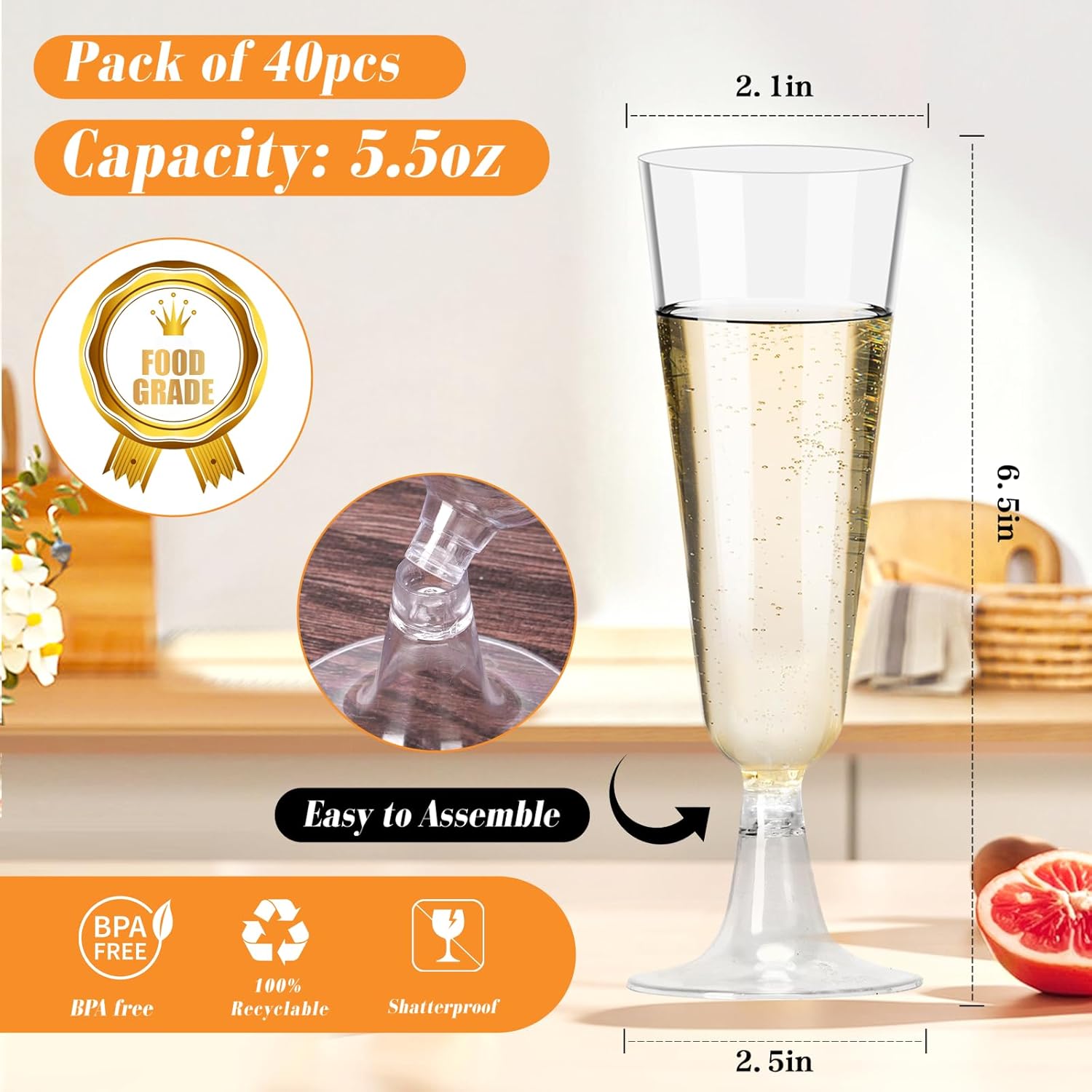 Plastic Champagne Flutes 40 Pa – обзор и цена Eve Party
